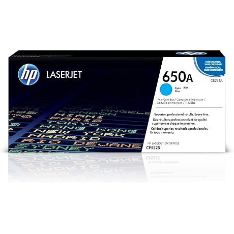 HP 650A Cyan Toner Cartridge for HP Color LaserJet Printers | CE271A