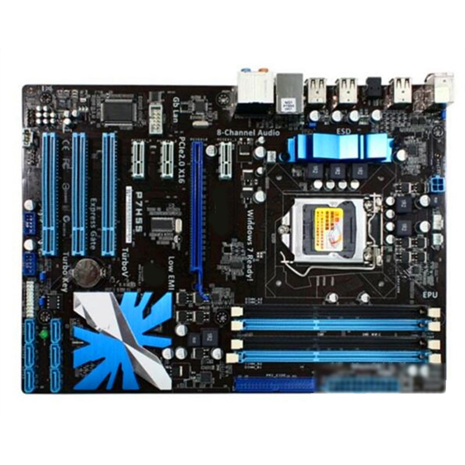 BEROVE Fit for ASUS P7H55 Desktop Board H55 Socket LGA 1156 I3 I5 I7 DDR3 16G Motherboard for Gaming