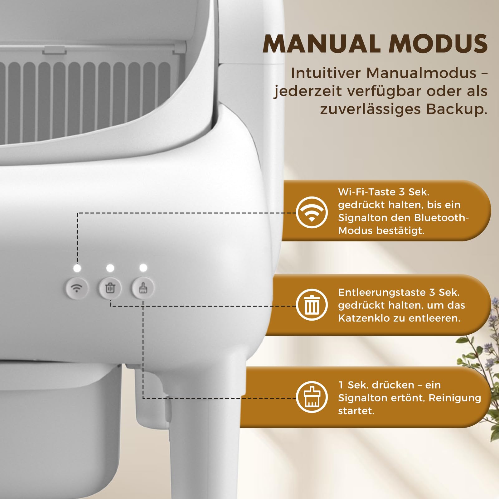 GTPLAYER Katzenklo Selbstreinigend, Selbstreinigende Katzentoilette mit Offenem Design, App-Steuerung & Sensoren, Automatisches Katzenklo mit Duftstein, Streumatte, Ideal für Mehrkatzenhaushalte, Weiß