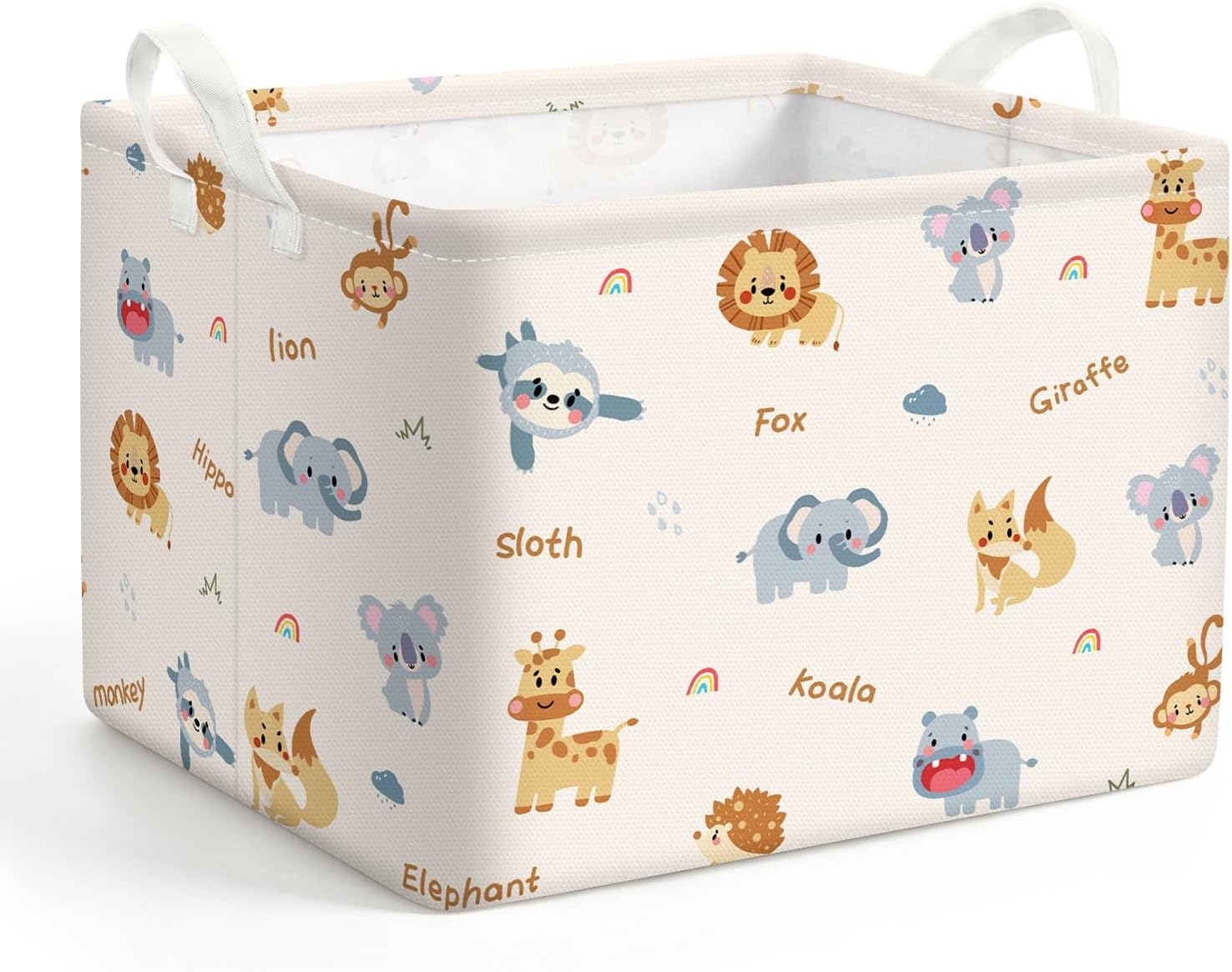 Kids Storage Bins with Handles, Rectangular Baby Baskets Organizer