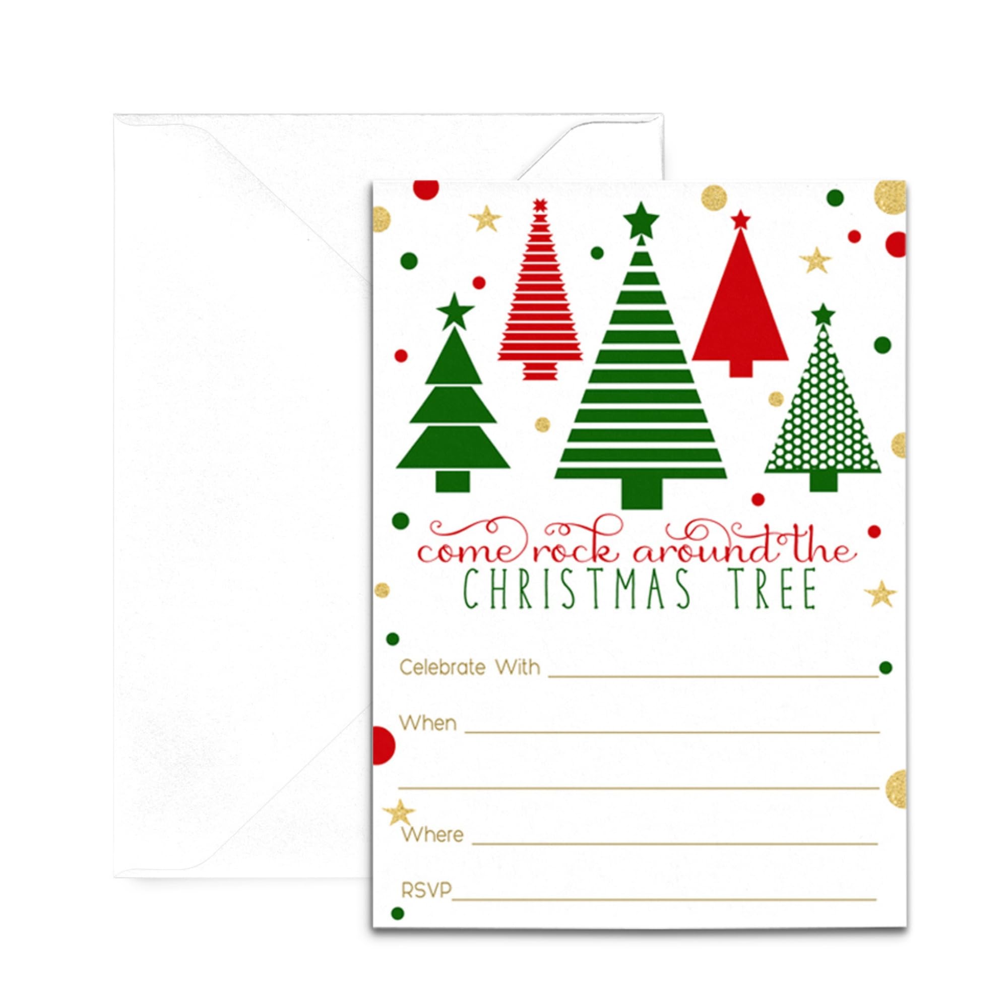 Amazon.com : Paper Clever Party Jolly Christmas Party Invitations with  Envelopes (25 Pack) Jingle and Mingle Invites for Festive Occasions -  Holiday Party Supplies - Printed Blank Invitation Card Set DIY : Home &  Kitchen