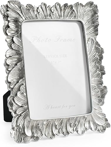 Miniatura 51 de Cuspin Marco de fotos de 5 x 7 pulgadas, marcos negros y dorados, marco de fotos de resina con textura ornamentada vintage hecha a mano con parte