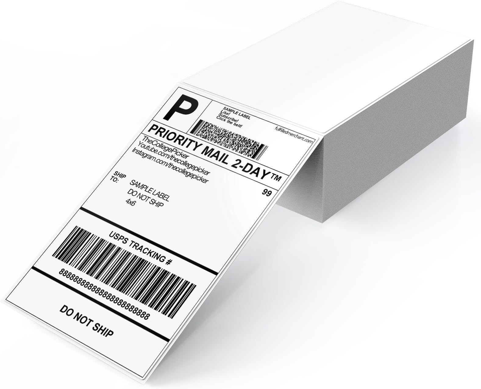 Rouleau De 500 étiquettes Thermiques 3x4 Pouces - Pour Codes-barres, Expédition (Amazon, UPS...), Perforées