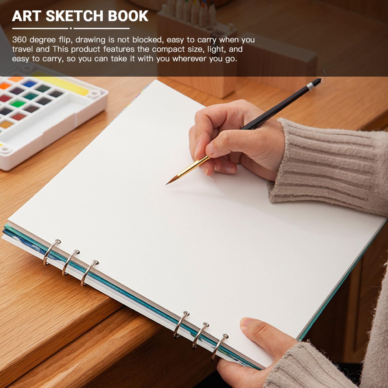 Operitacx Carnet de Croquis Aquarelle Épais 300g, 1 Pièce, Format Carré