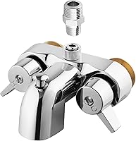 Pyhomestrim Clawfoot Tub Shower Diverter Kit - 3-3/8" Brass Chrome Vintage Faucet, MIP Inlet, Easy DIY Install