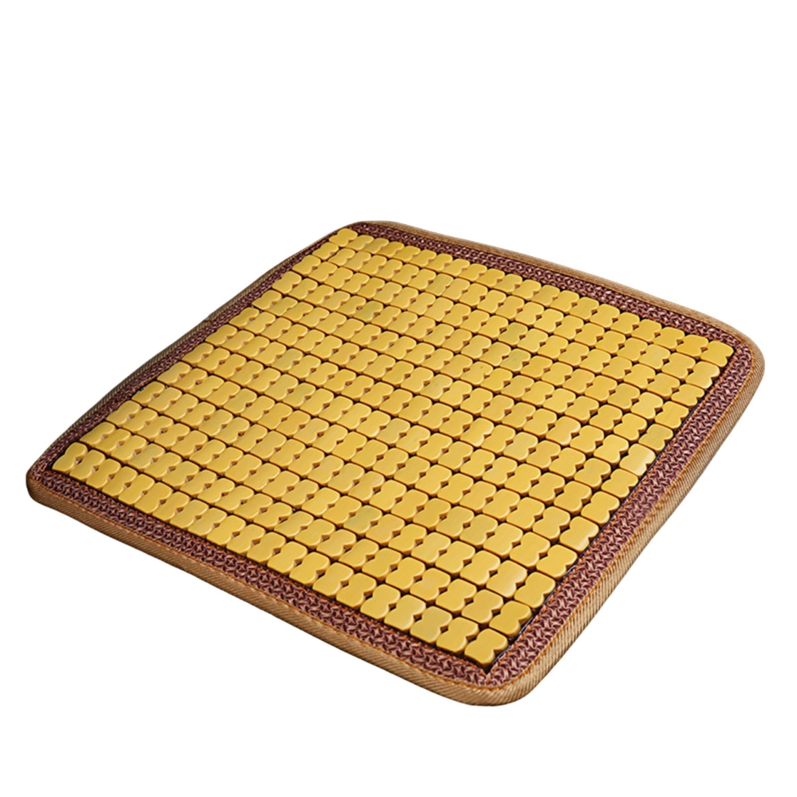 SYLUOQP Bamboo Chair Cushions Summer Seat Cushion Seat Pad, Breathable Anti-Slip, Dining chair sofa cushion, Breathable back(Yellow,45 * 45cm)