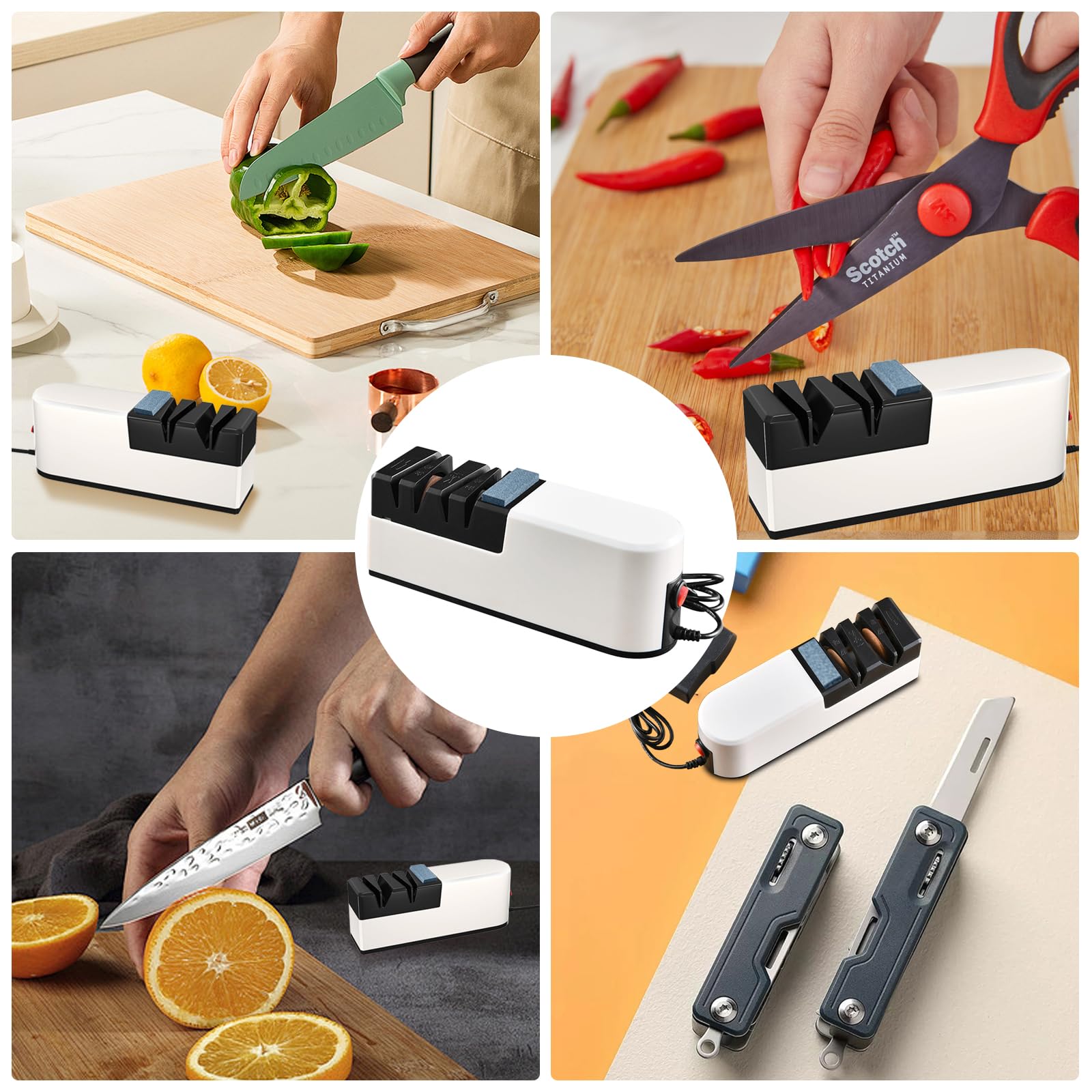 Affilacoltelli Professionale Elettrico, Affila Coltelli Professionali con Mola Affilacoltelli, Affila Coltelli da Cucina, Affilatore per Coltelli per Coltelli da Cucina Forbici Coltelli di Frutta