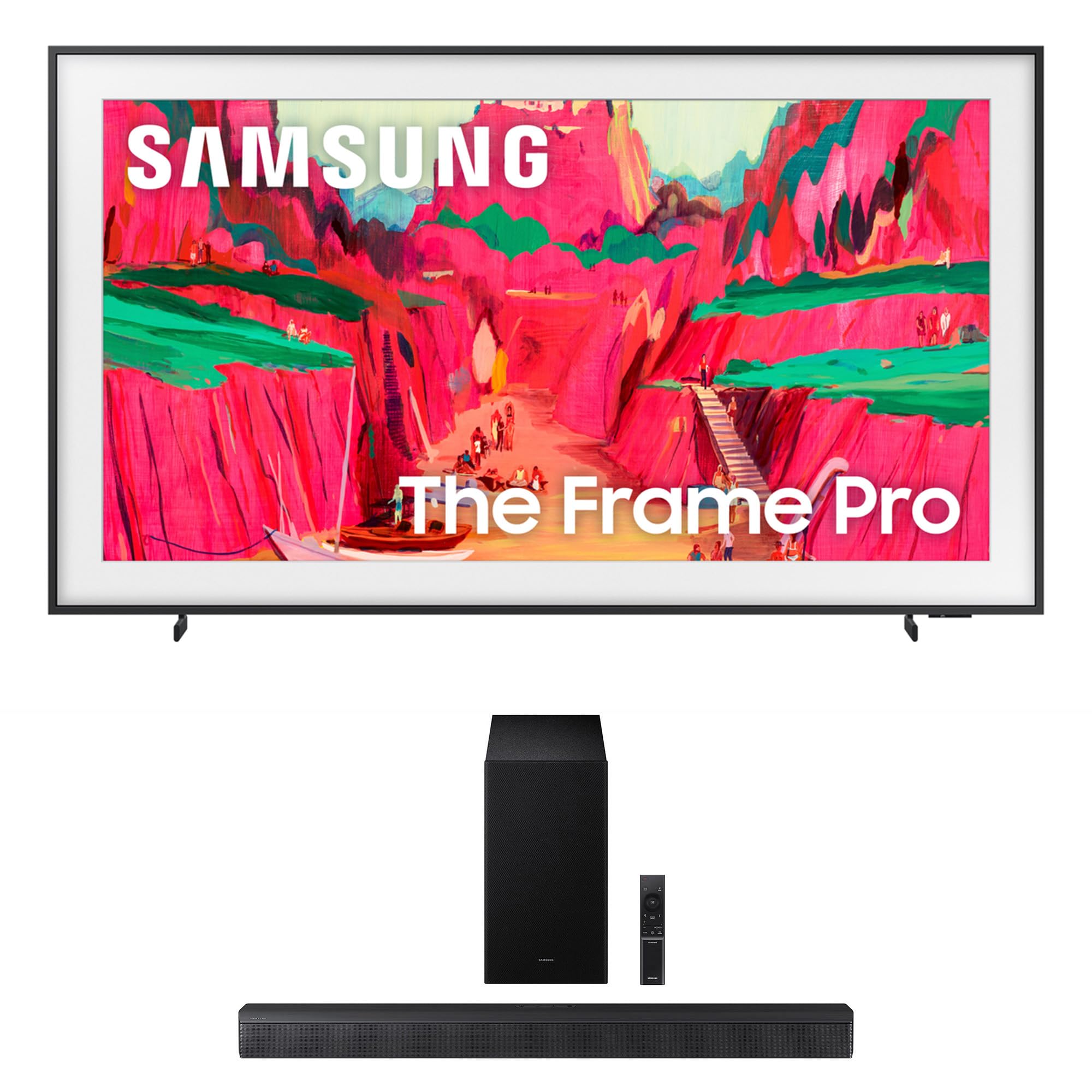 Samsung QN65LS03FWFXZA 65 Inch The Frame Wireless 4K Neo QLED TV with a HW-B630F B-Series Soundbar 3.1 Ch and Subwoofer with Dolby Audio (2025)