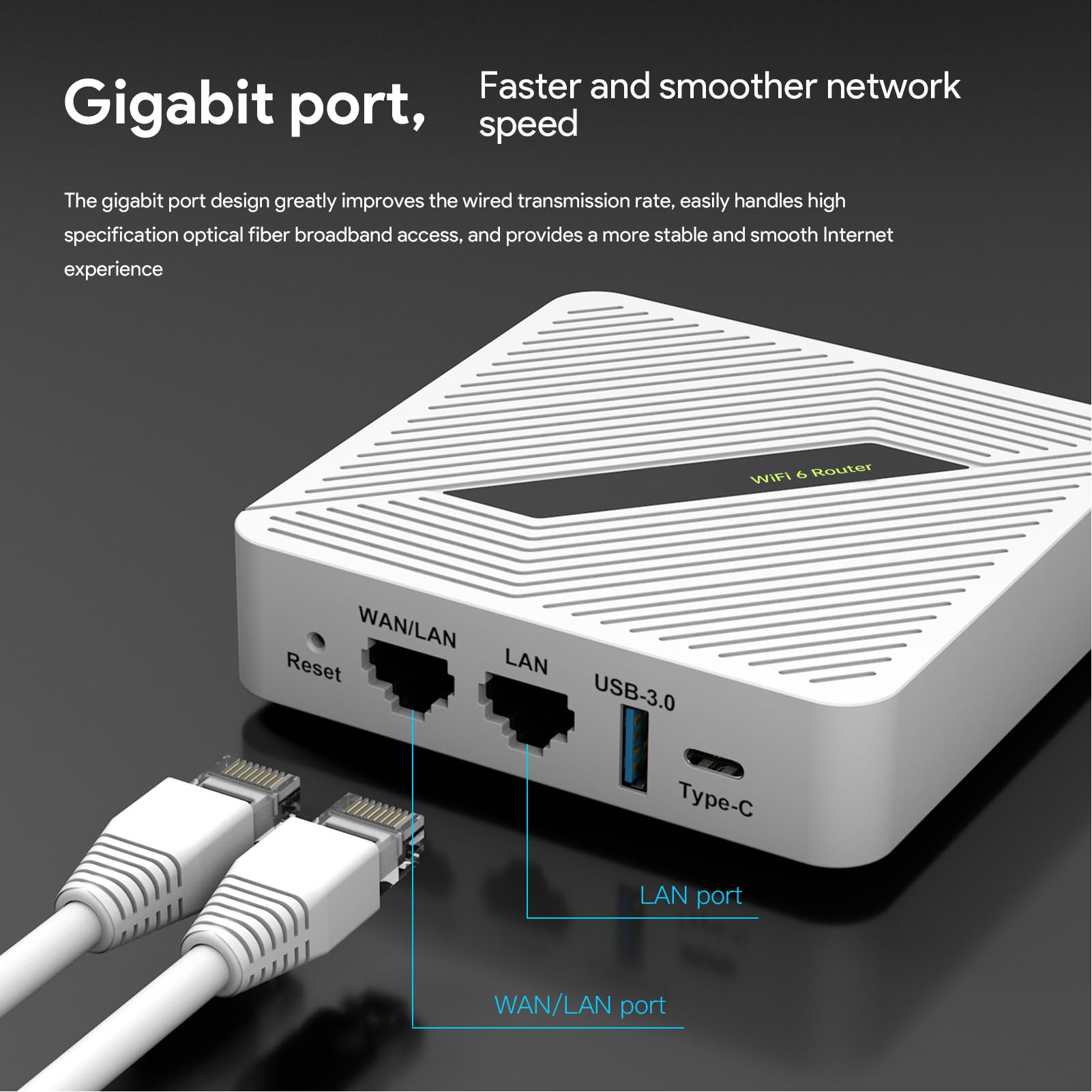 Routeur Double Bande RT2656, Routeur Gigabit AX1800 MU MIMO WL Routeur de Voyage Portable pour Gen2 Gen3 Prise en Charge VPN, Mesh EP RT2656 avec fonctionnalité NAS, Samba,
