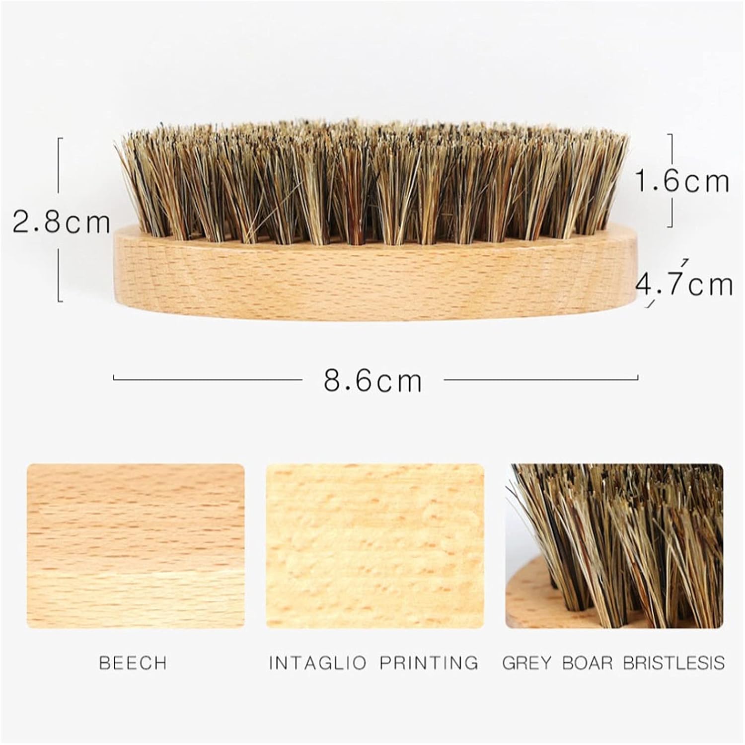 Shaving Brush, Bristle Hair Beech Wood Handle Beard Foam Brush Handmade Cleaning Hairstyle Shaving Brush