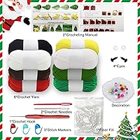 Vista 3 de Xzyden Kit de ganchillo de Navidad para principiantes, kit de 2 paquetes de ganchillo con tutoriales en video paso a paso, kits de ganchillo