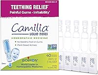 Vista 1 de Boiron Camilia - Gotas de dentición para alivio diurno y nocturno de encías dolorosas o hinchadas e irritabilidad en bebés, 40 goteros líquidos en 8
