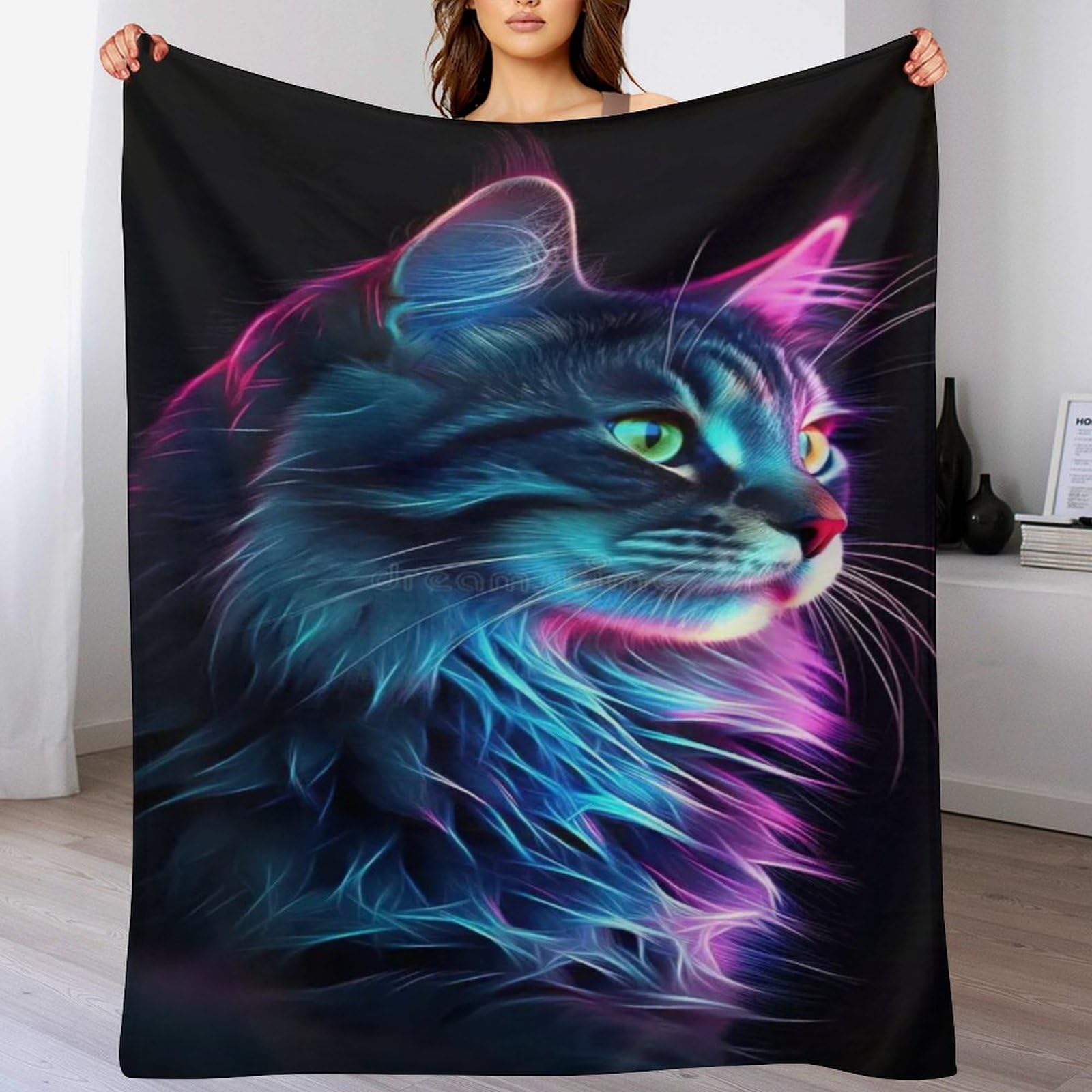Couverture flannel chat chaude et lavable, la solution contre le froid sur le lit