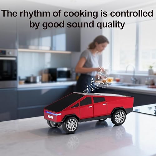 Miniatura 5 de Altavoz Bluetooth para camioneta futurista con pantalla LED - TWS estéreo, radio FM, reproducción USBTF, faros LED, micrófono integrado, regalo para