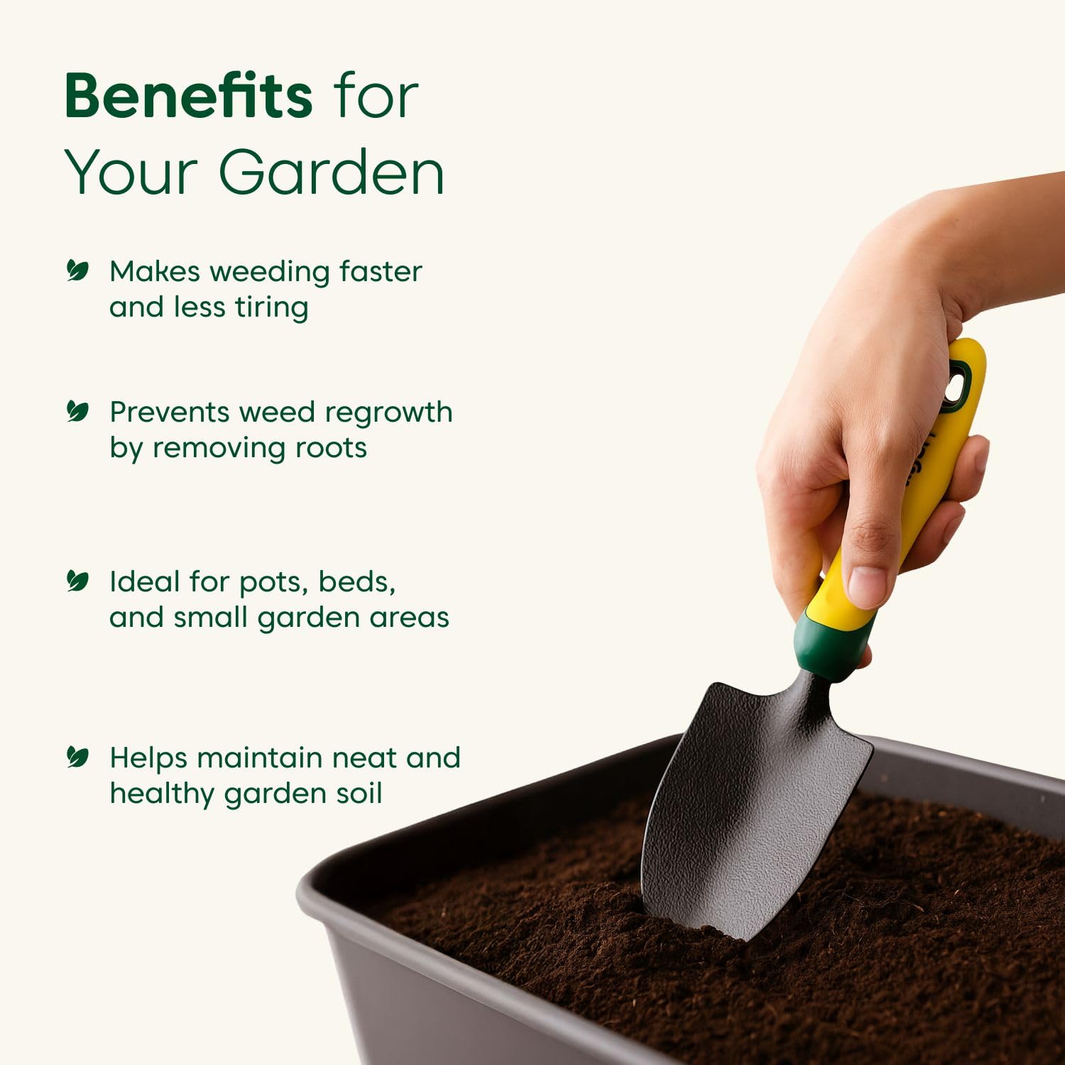 Kyari Garden Trowel for Gardening, Rust-Resistant Hand Mini Shovel for Planting, Digging & Transplanting, Small Garden Tool for Home Garden & Pots - Image 3 thumbnail