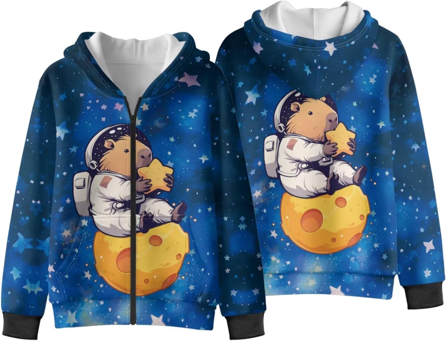 Girls Oversized Hoodie Kids Warm Comfy Full Zip Sweatshirt Fashion Long Sleeve Jacket with Pocket for School Sports