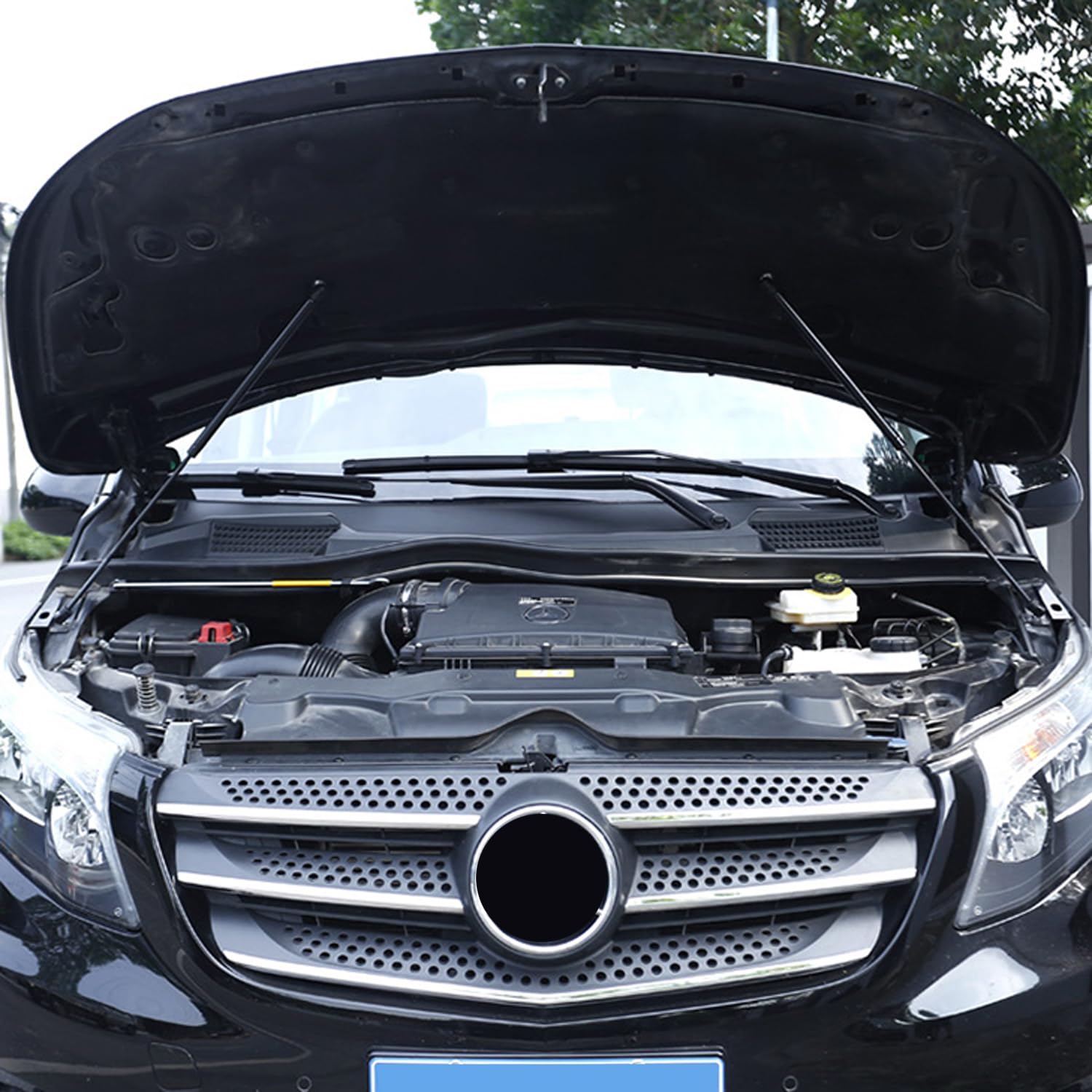 für Vito W447 2015-2023 Edelstahl Motorhauben Gasfeder Schwarz 2 Stück