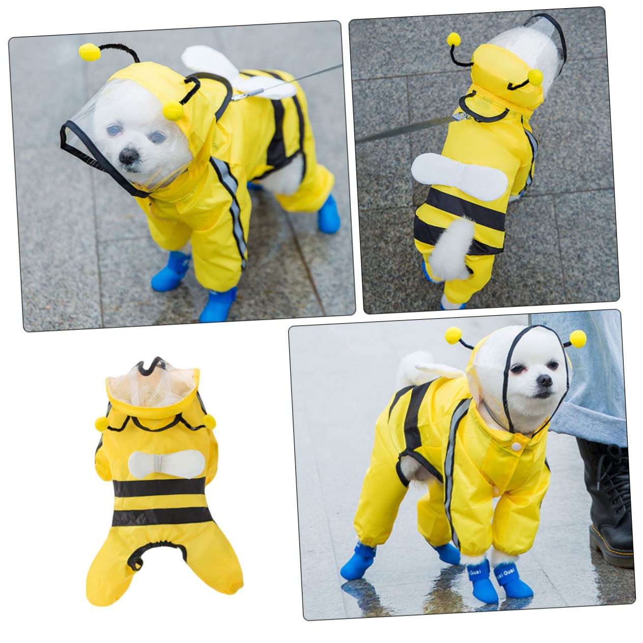 FRCOLOR 3stücke Hunderegenmantel Bienenform wasserdichte Regenponcho Für Kleine Und Mittelgroße Hunde Schützendes Hundezubehör Für Nasses Wetter Super Haltbar Und Stylisch
