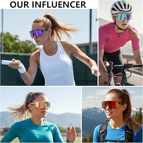 Miniatura 7 de IKTOD Paquete de 3 lentes de sol polarizados para correr para mujeres y hombres, protección UV, para ciclismo, béisbol, pesca