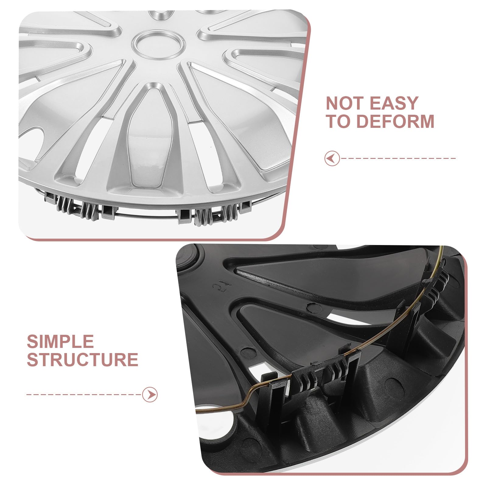 Healvian Coprimozzi da 15 Pollici per Auto, Copertura Decorativa per Mozzo Ruota Argento, Coprimozzi per Veicoli Suv e Camion, Facile Installazione e Design Personalizzabile
