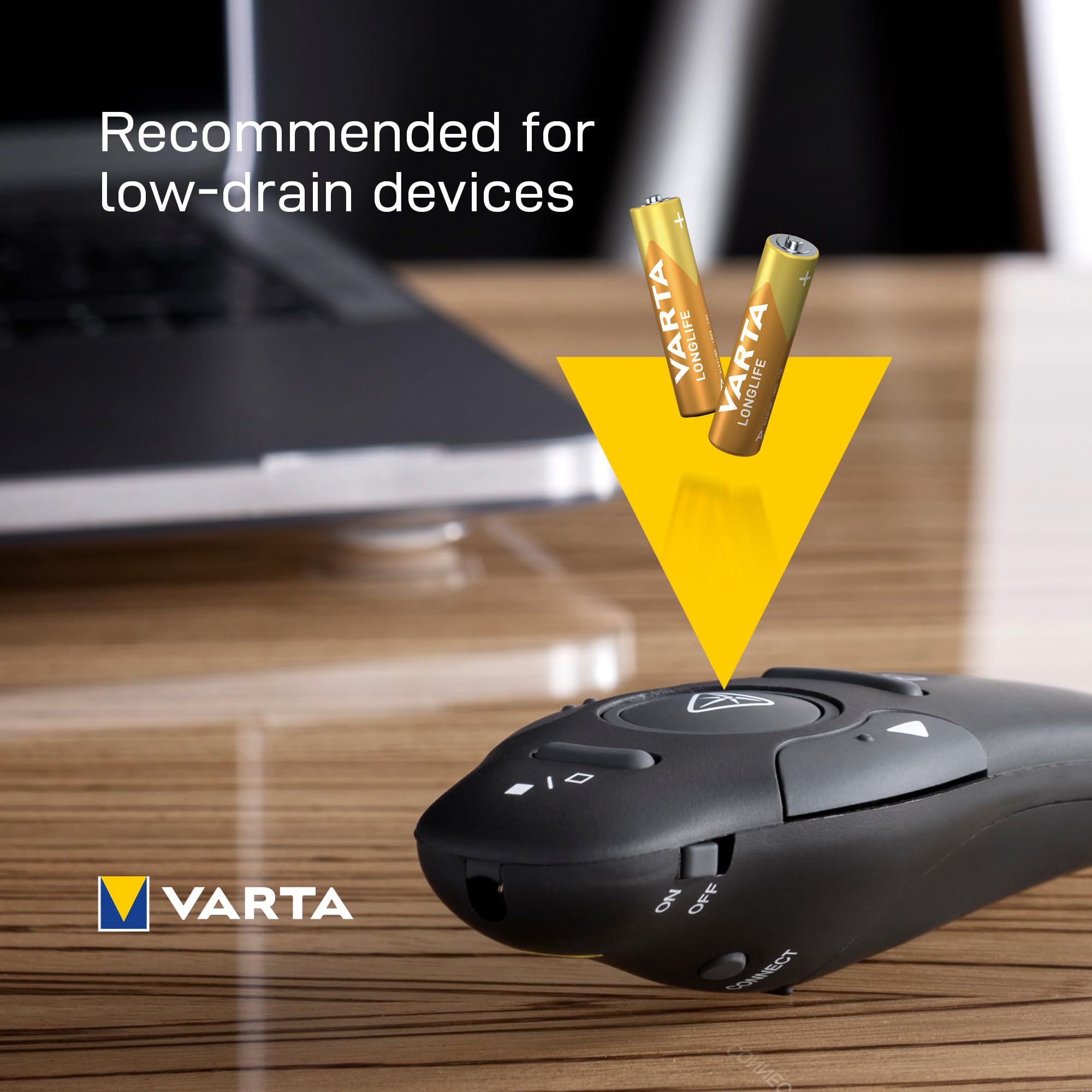 Varta Varta Pila Longlife Power AAA Micro LR03 (paquete de 10 unidades), pila alcalina - «Made in Germany» - Adecuado para juguetes, linternas, mandos y otros aparatos que funcionan con pilas in use