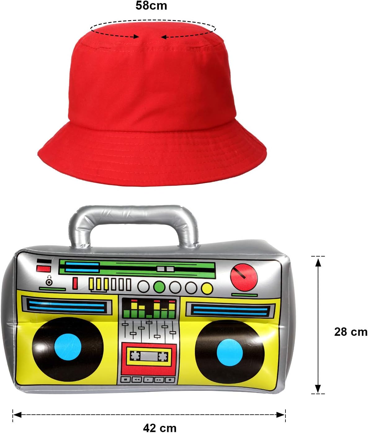 meekoo Halloween 80s/ 90s Hip Hop Costume Kit Rapper Bucket Hat Sunglasses Gold Chain Cosplay Accessories for Men Theme Party - Image 2