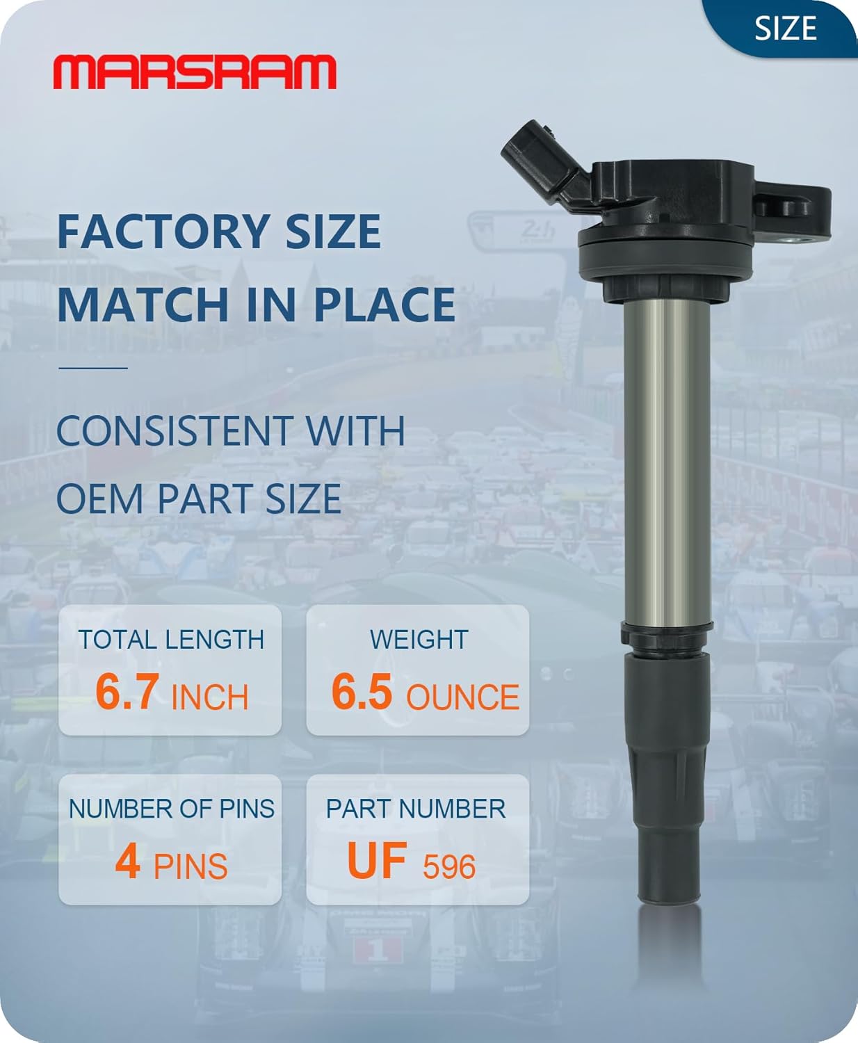 Marsram Ignition Coil UF596 Compatible with 1.8 L4 Toyota Corolla Matrix Prius Lexus CT200h Scion Pontiac 2009 2010 2011 2012 2013 2014 2015 2016 2017#Replacement C1714 90919-02258