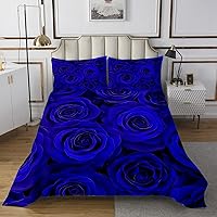 Vista 9 de Juego de colcha de rosas tamaño Queen, romántico juego de edredón floral de rosas rojas para niñas y mujeres, ropa de cama de rosa 3D con gota