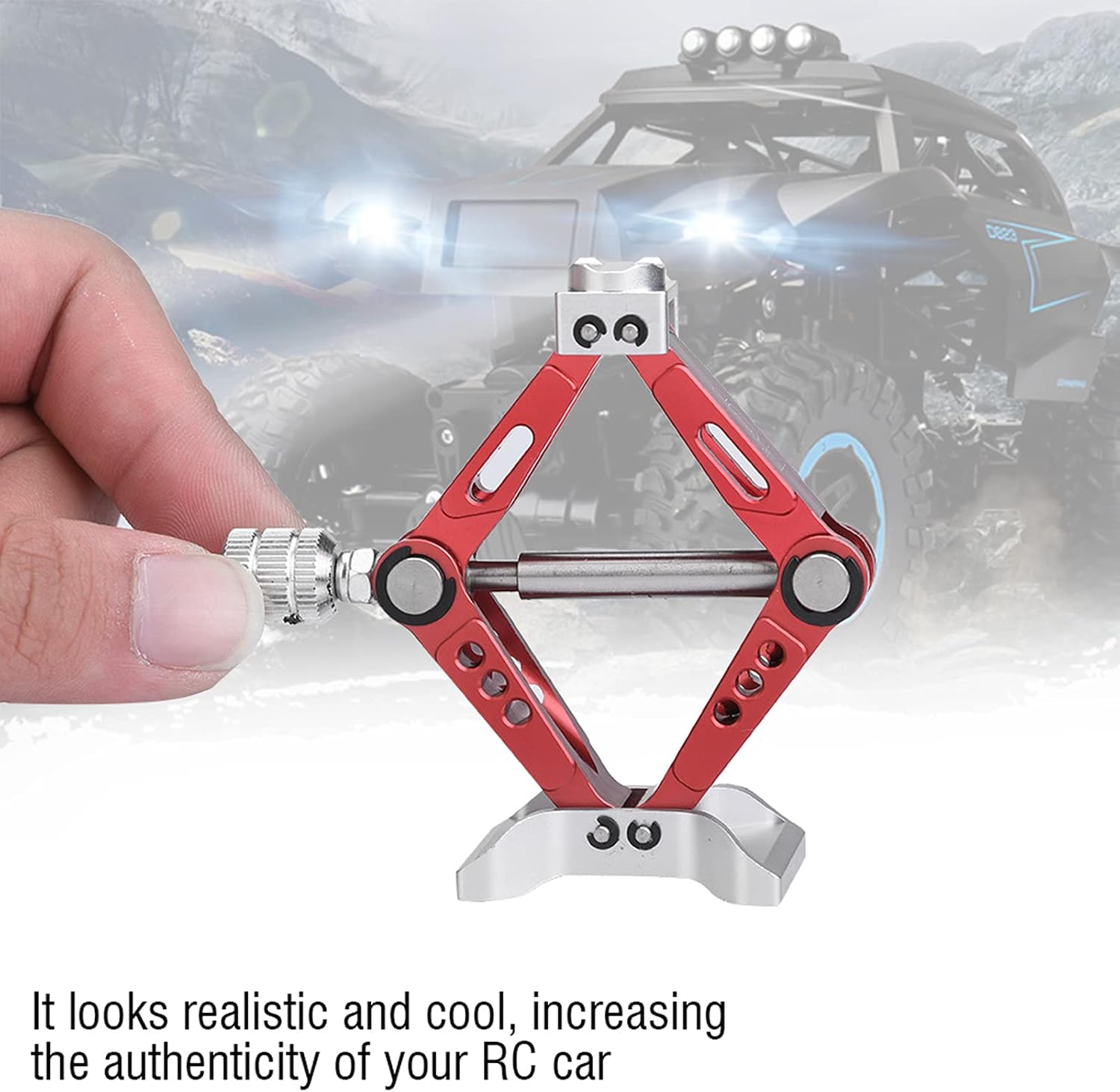1 : 10 Scale RC Toys Scissor Jack Adjustable Alloy Metal Height Stand for SCX10 Rock Crawler, 60.5g Heavy Duty RC Accessories