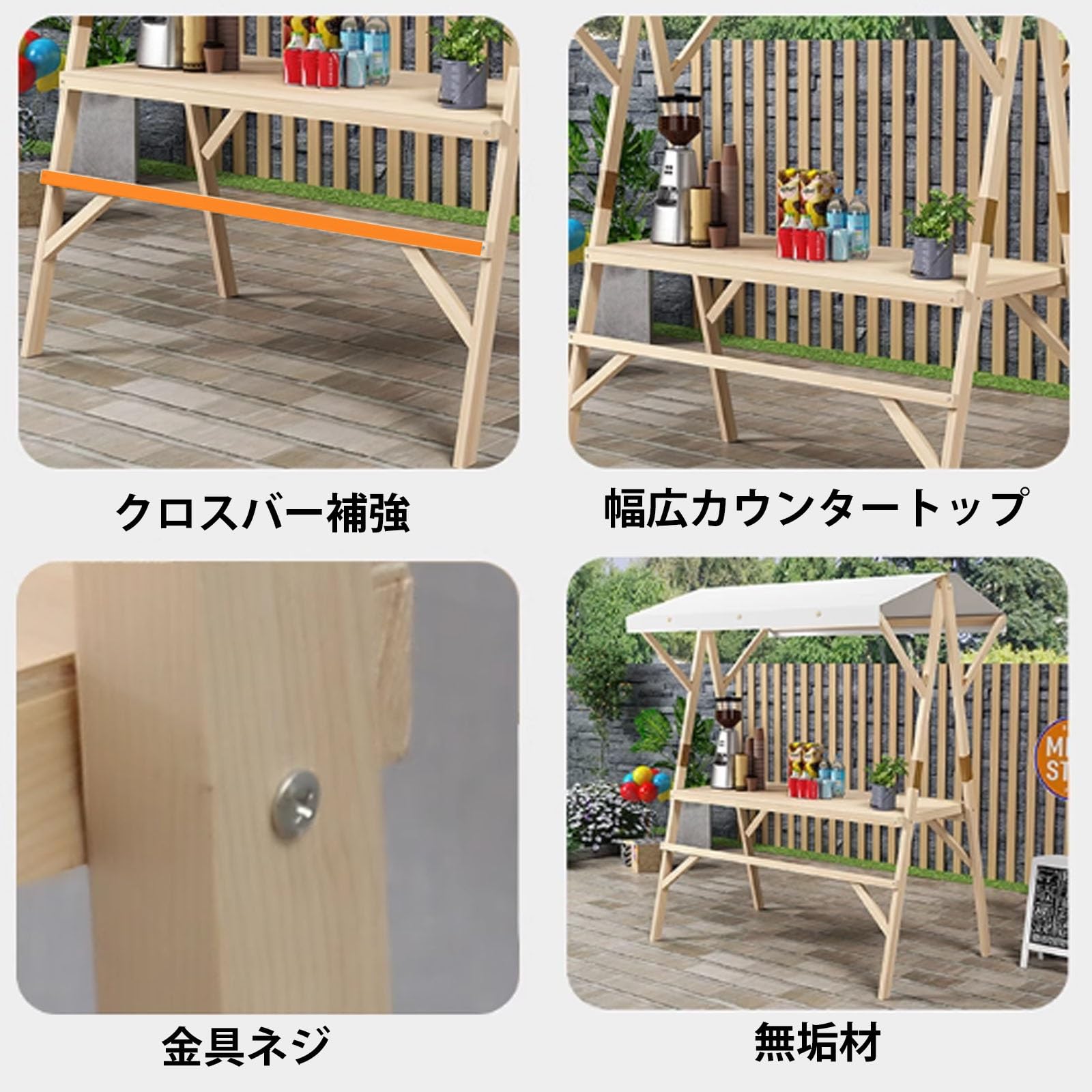 Amazon.co.jp: HXNXSY 屋台ブース 折りたたみ式 仮設屋台セット 幅120