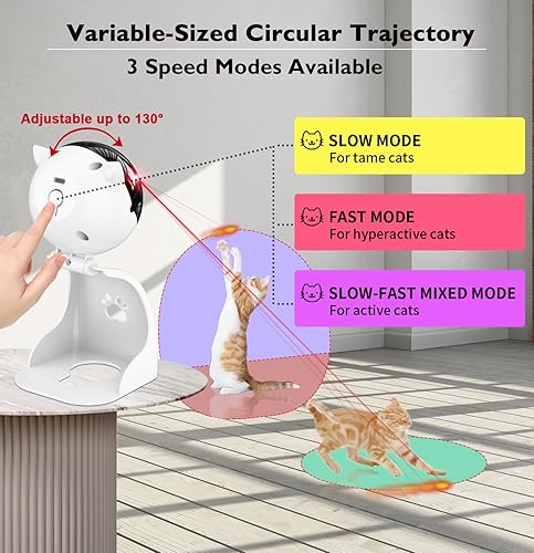 Miniatura 4 de Goopow Puntero láser interactivo para gatos de interior, juguete láser automático para gatos adultos aburridos en interiores y gatos, gatitosperros,