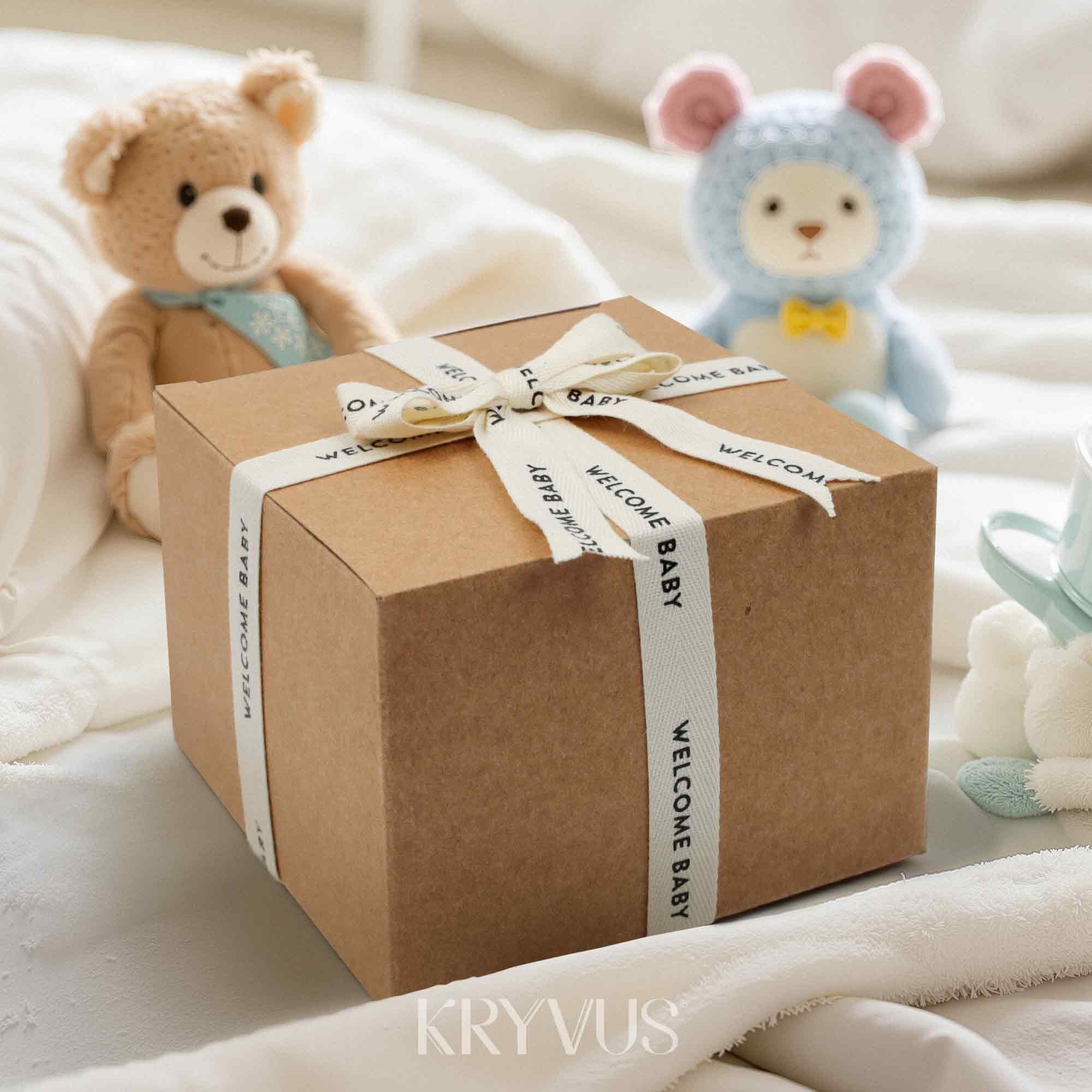 Cinta de sarga natural para baby shower, 5/8 pulgadas x 12 yardas, cintas de espiga de algodón para envolver regalos, cumpleaños, Navidad, aniversarios, día de San Valentín (bebé bienvenido)
