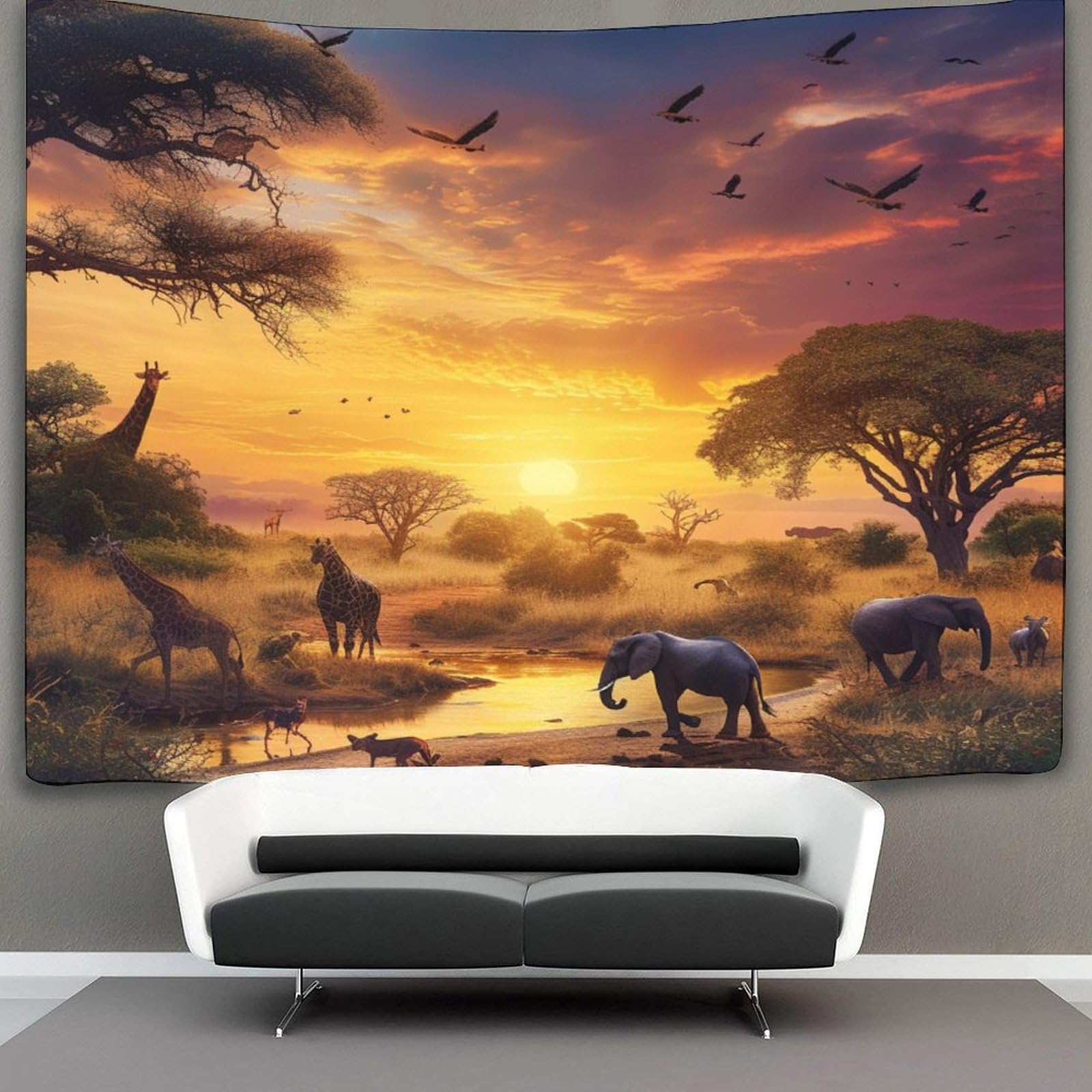 Kaiyun Style-8 Animals Tapestry Wall Hanging Beautiful Africa Tapestry Tapestries For Bedroom Living Room Dorm Decor 100Cmx150cm
