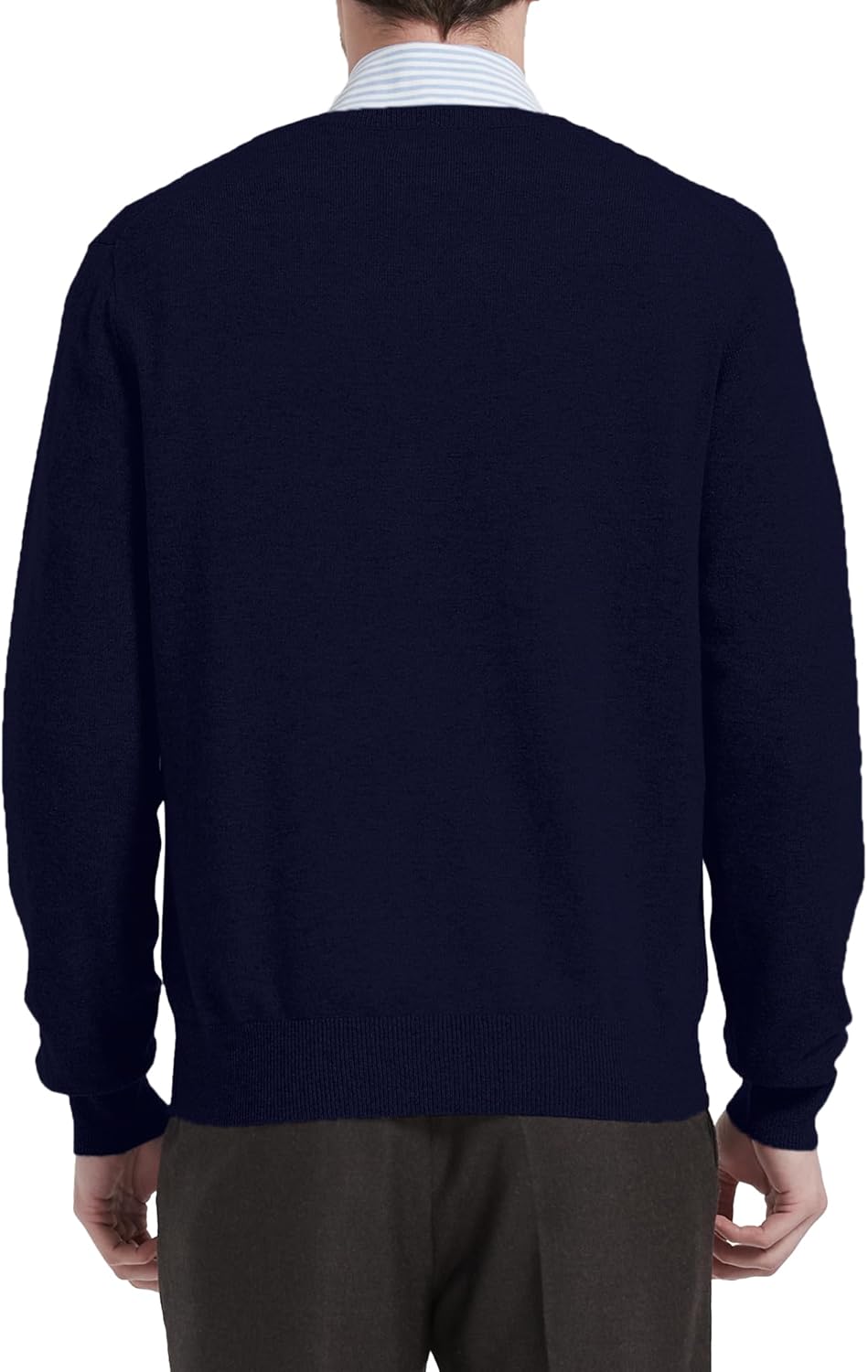 Kallspin Men's Wool Blend V-Neck Sweater Relax Fit Knit Pullover for Fall Winter - Image 4