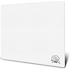SkyPAD Glass 3.0 XL Gaming Mouse Pad with Text Logo | Professional Large Mouse Mat | 400 x 500 mm | White | Special Glass Surface with Improved Precision and Speed