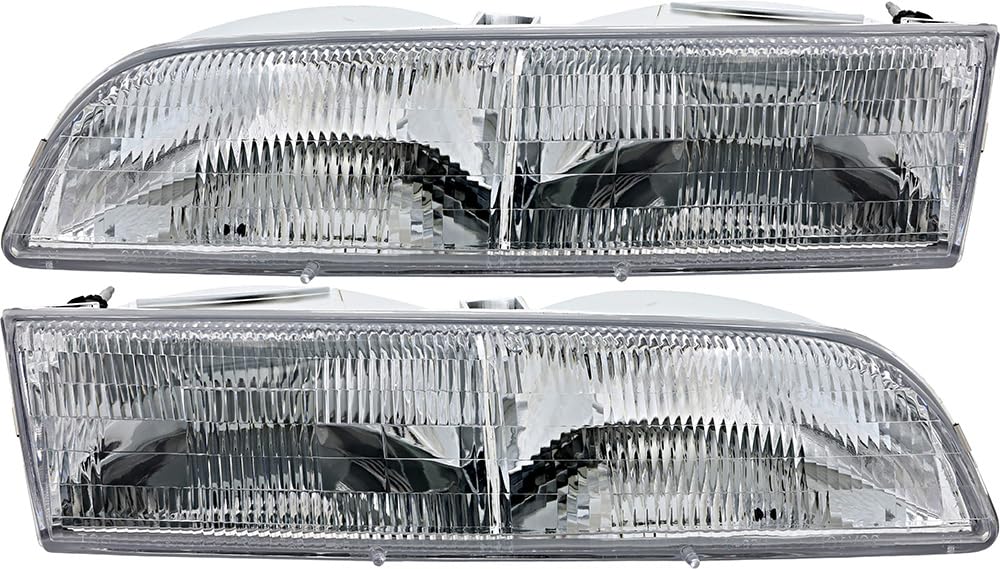 Amazon.com: For Ford Crown Victoria Headlights Lamps Set 1992 1993