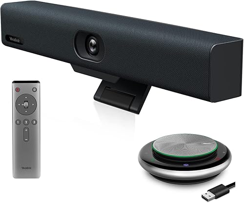 Yealink Sistema de videoconferencia y audio Conferencia Video Bar UVC34 y CP900 USB Bluetooth Altavoz Micrófono de conferencia Algoritmo de