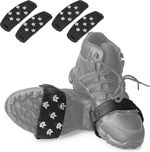 Crampon - Tacos de tracción antideslizantes con agarre de tracción para crampones, tacos de 7 puntos para calzado para caminar, trotar, senderismo,
