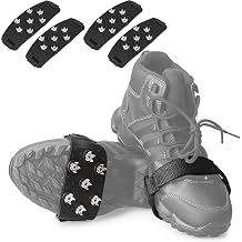FANBX F Crampon Traction Cleats Anti-Skid Traction Grips Crampons Spikes 7 Point Cleats for Footwear for Walking, Jogging, Hiking, Mountaineering Ice Snow Grips