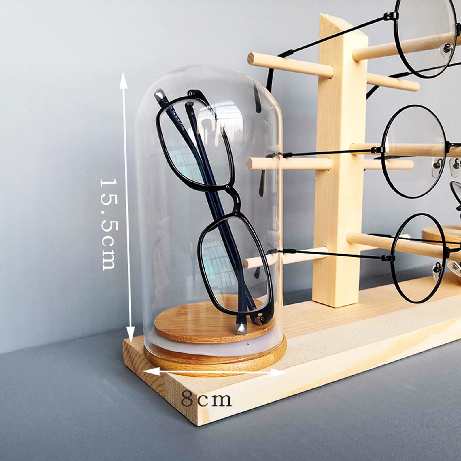 Soporte de Exhibición de Gafas de Sol Gafas de Madera Mostrar Soporte Gafas de Sol Showcase Display Decoration Gafas Creativas Mesa de Vidrio para Negocios y Exhibición en Hogar o Tienda