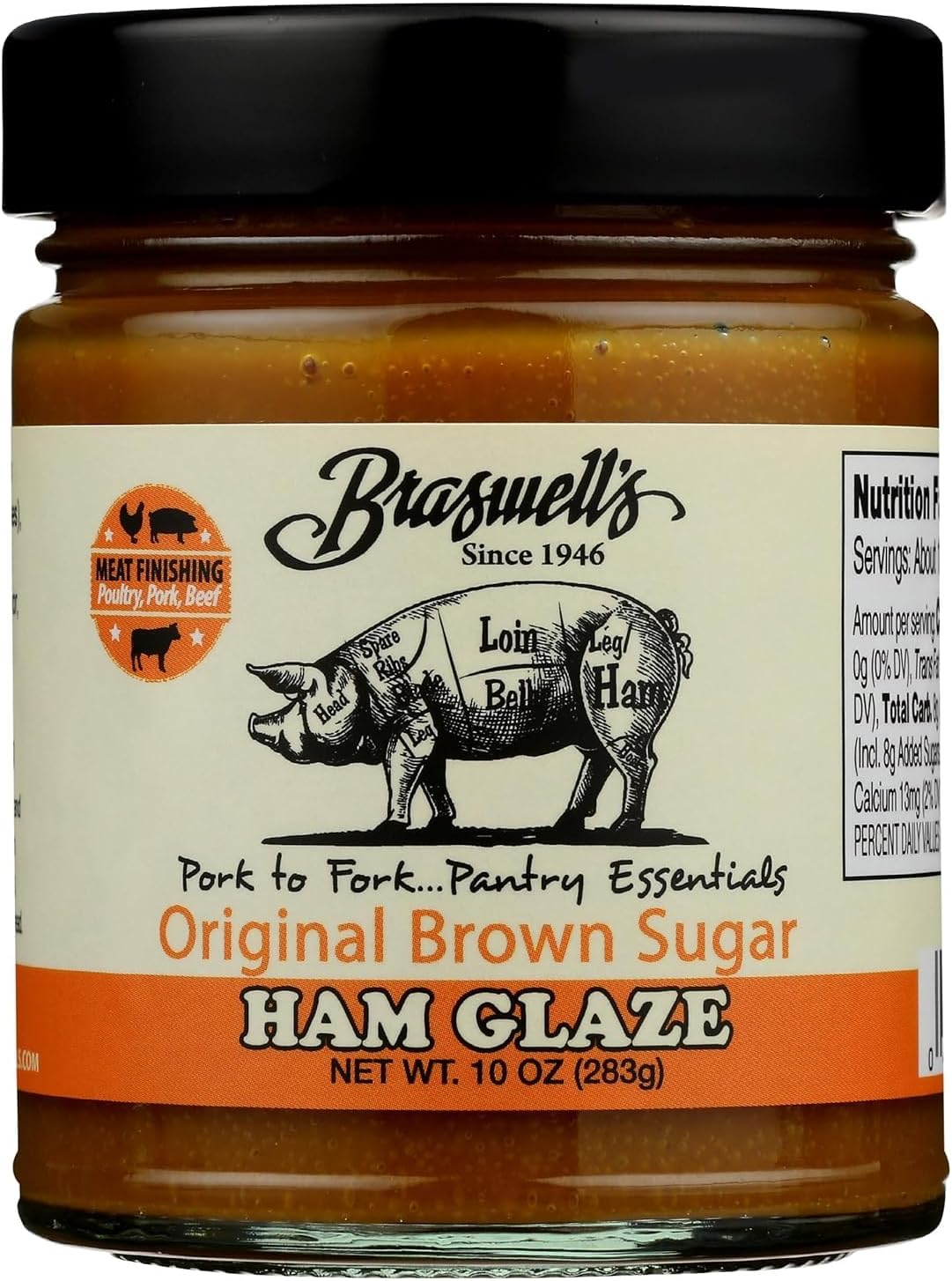 Braswell’s Original Brown Sugar Ham Glaze – Small-Batch, Renowned Specialty, Made in USA, Since 1946 (10oz)