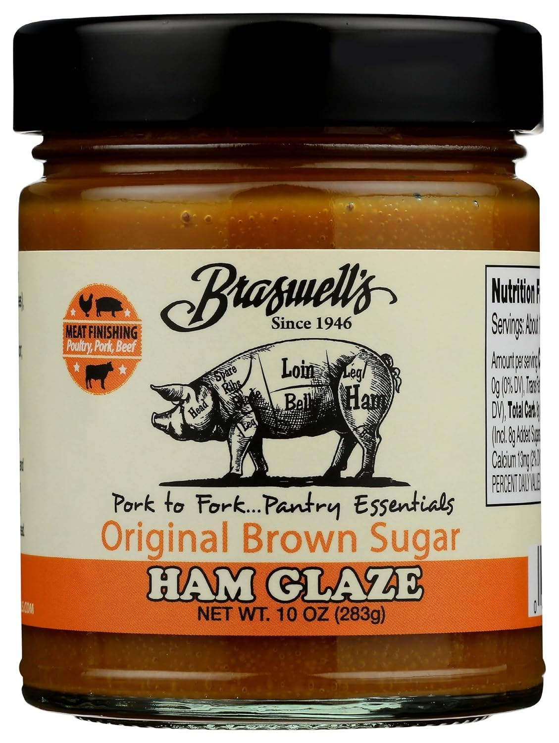 Braswell’s Original Brown Sugar Ham Glaze – Small-Batch, Renowned Specialty, Made in USA, Since 1946 (10oz)