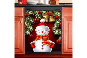 Christmas Snowman Bell Dishwasher Magnet Cover