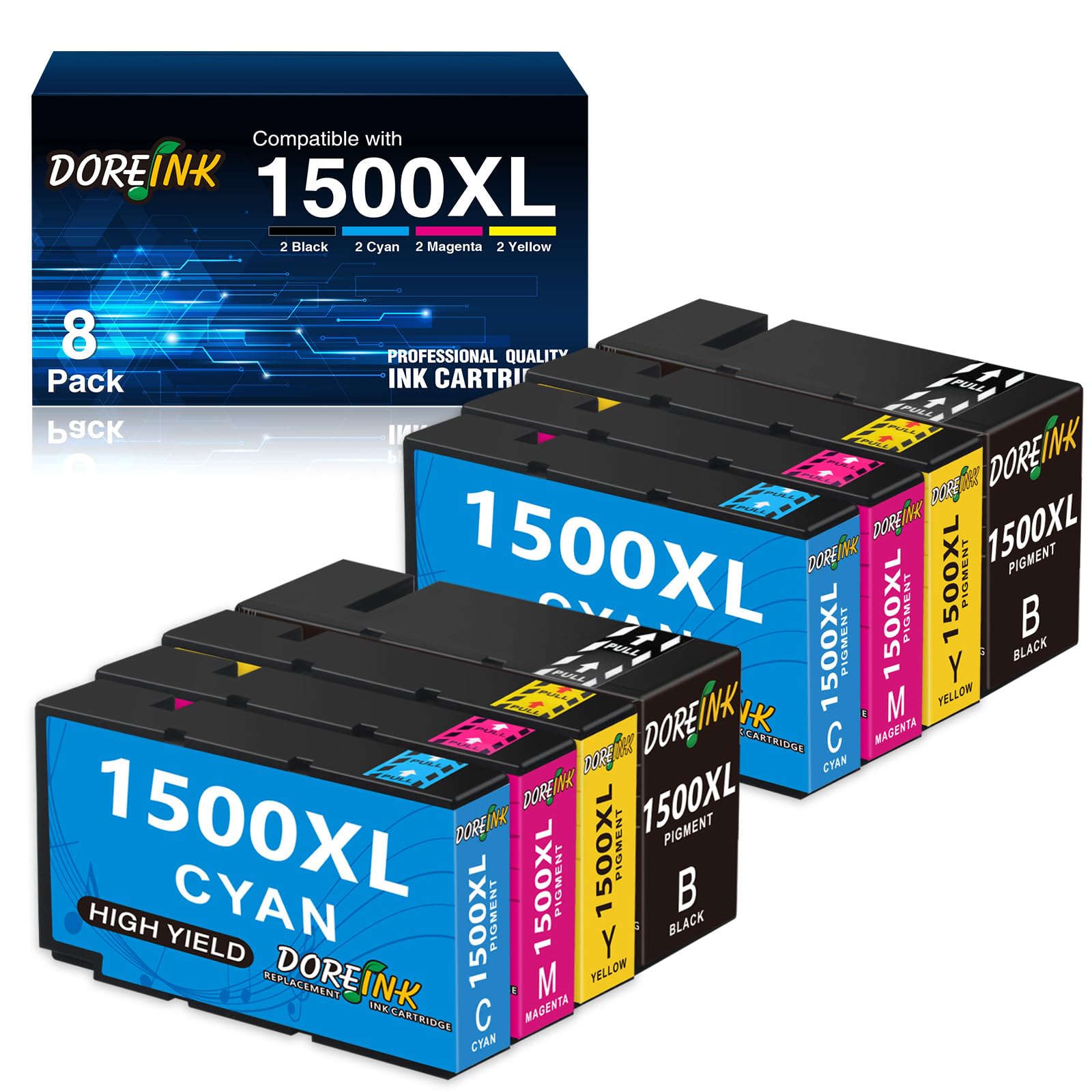 Lot De 2 Cartouches D'encre Cyan Compatibles Pour Imprimantes Canon MAXIFY