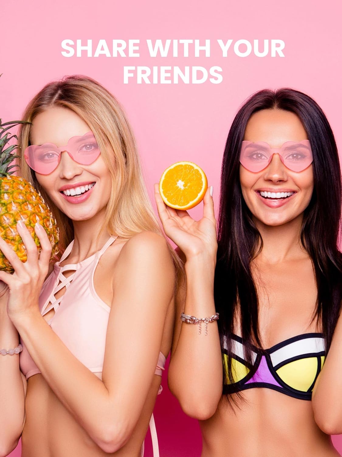 Dunzy 100 Pairs Heart Shaped Sunglasses for Women Colorful Glasses Transparent Heart Sunglasses Valentine's Party Favor - Image 6