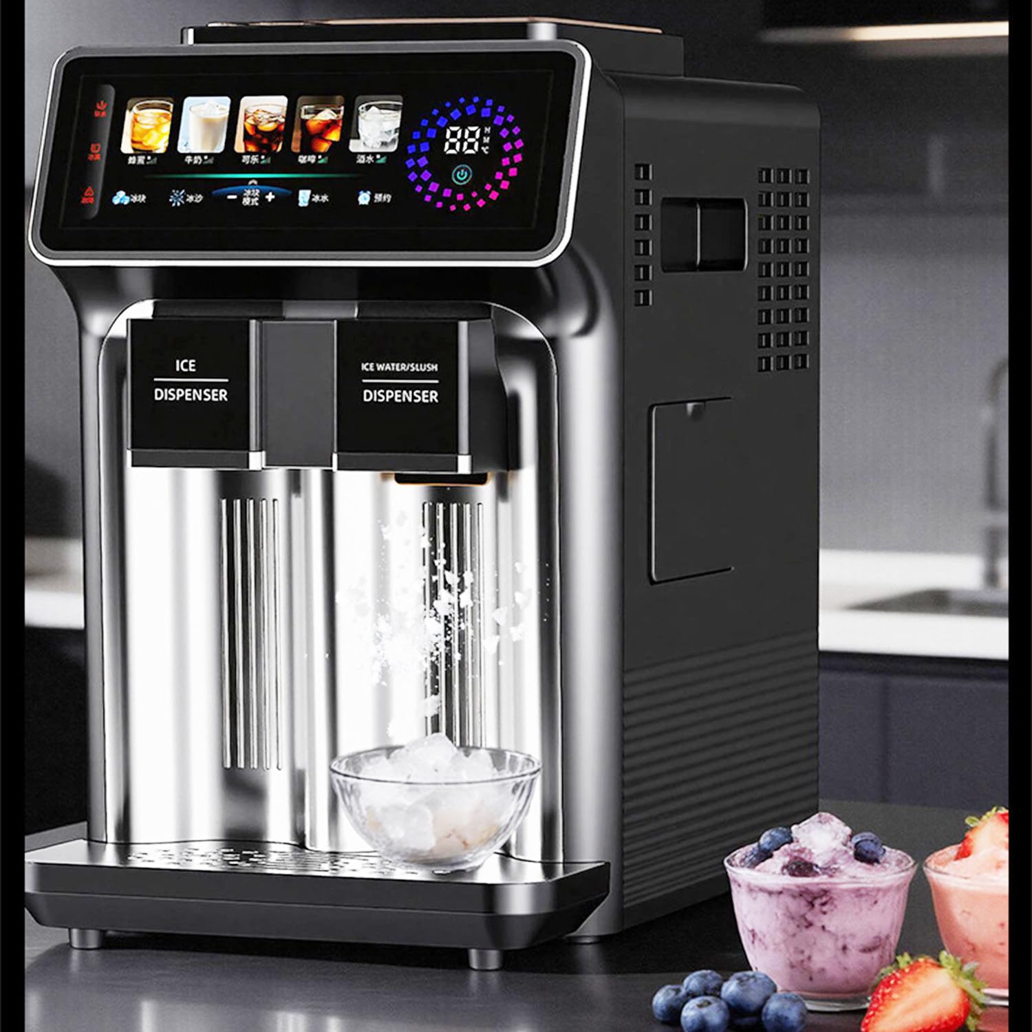 GAYAYAS 3-in-1 Ice Slush Cold Water Machine, Nugget Ice Maker