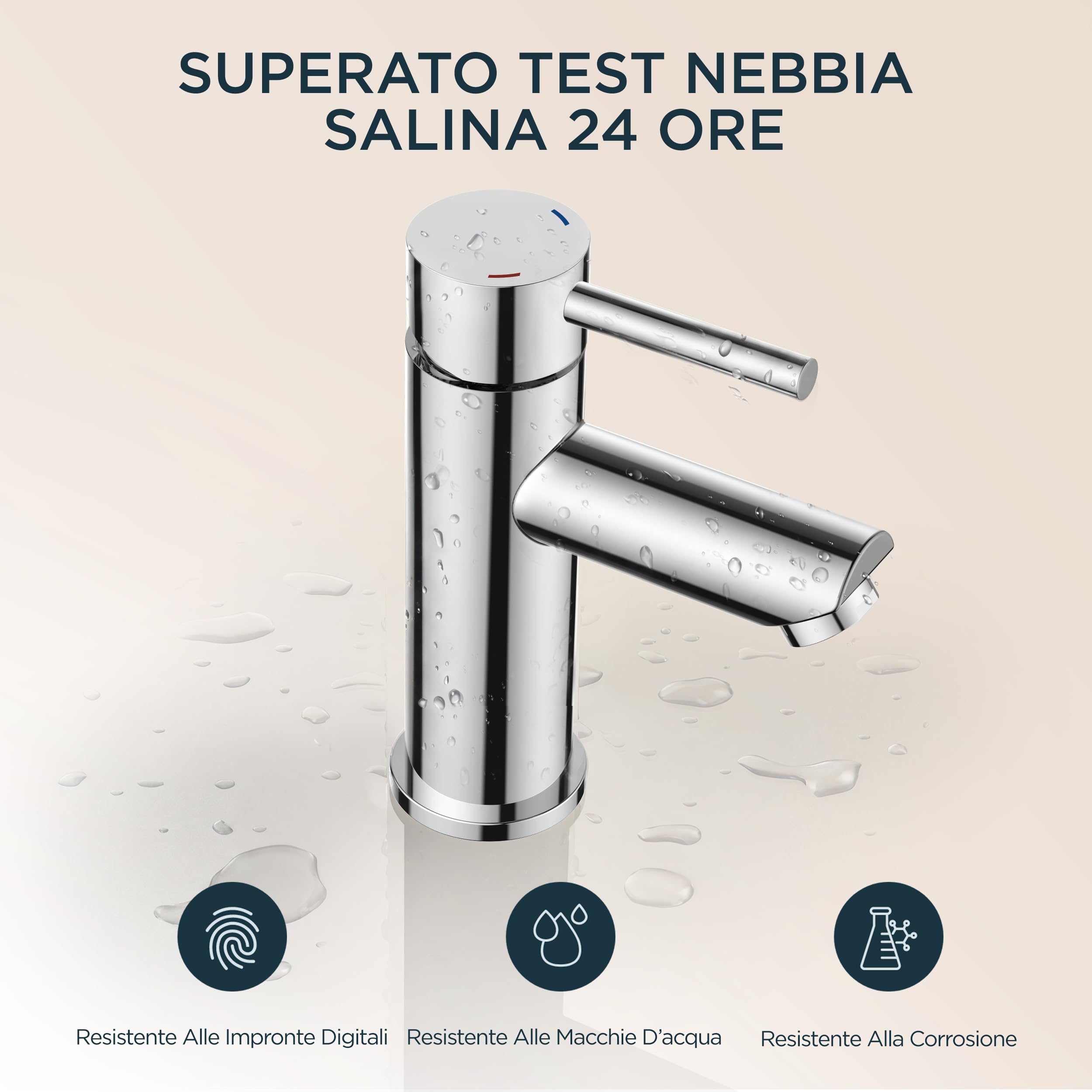 FORIOUS Rubinetto Di Bagno, Miscelatore Per Lavabo In Acciaio Inox Con Altezza Del Beccuccio 85MM, Miscelatore Monocomando Per Acqua Calda E Fredda In Bagno, Cromato