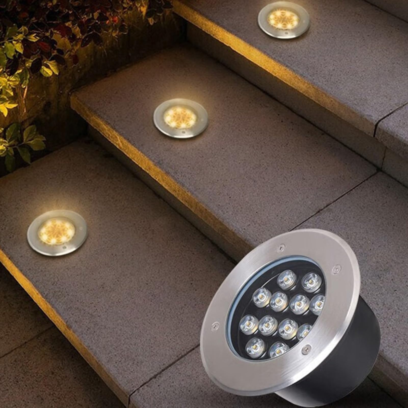 Spots LED enterrés pour éliminer les zones sombres du jardin avec un sol encastré IP67