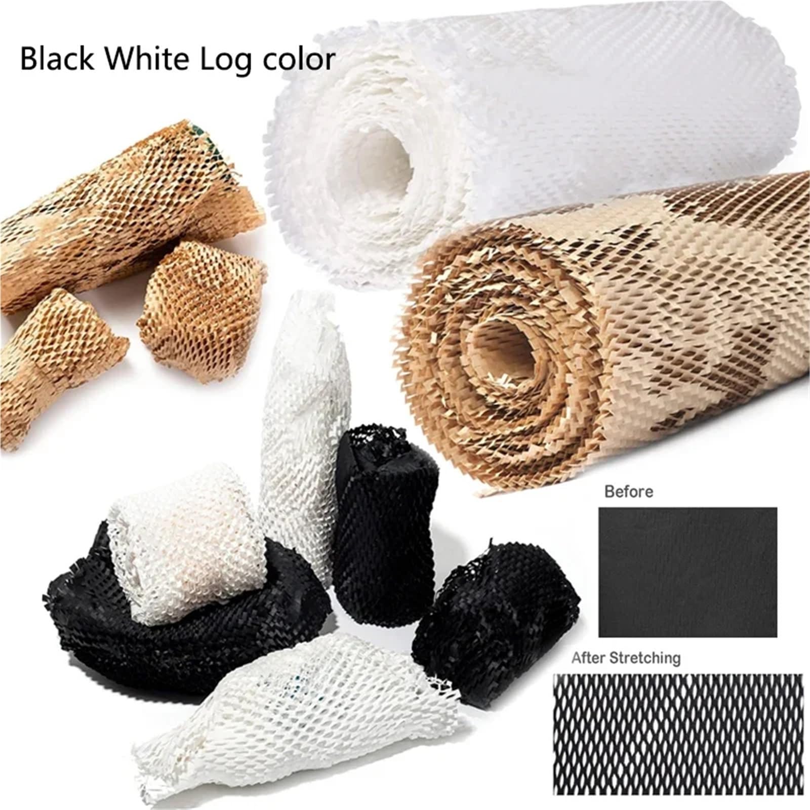 Rolka papieru bąbelkowego, Rolka papieru o strukturze plastra miodu do pakowania przeprowadzek i prezentów(White X W30cm X L10m)