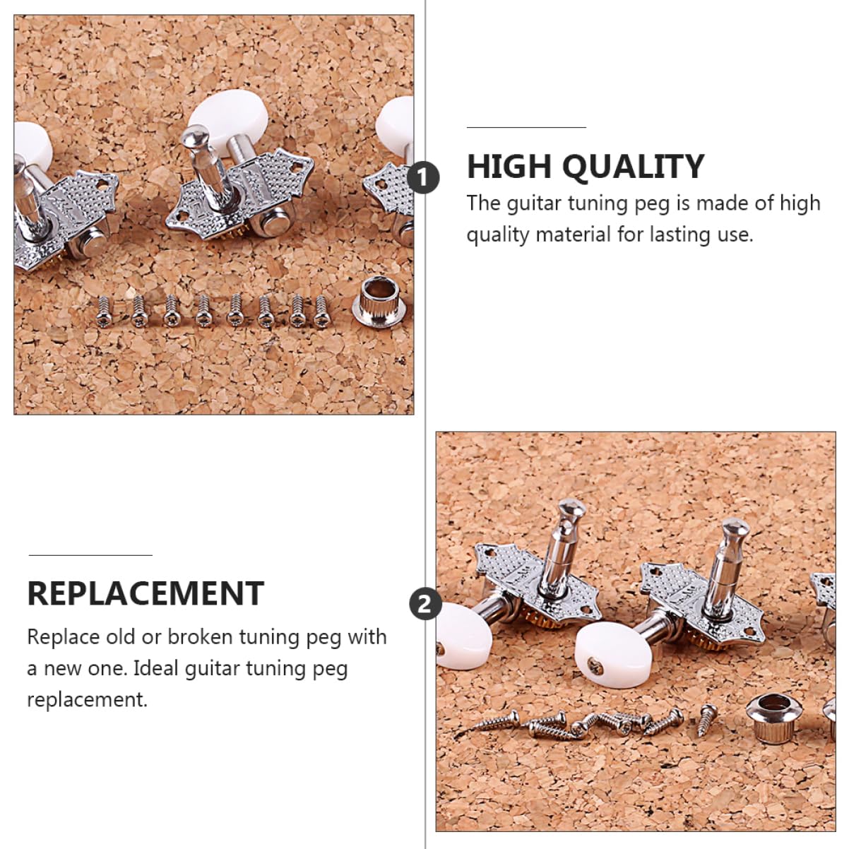 Lot De 2 Mécaniques Pour Guitare Classique - Chevilles En Alliage Zinc - Installation Facile